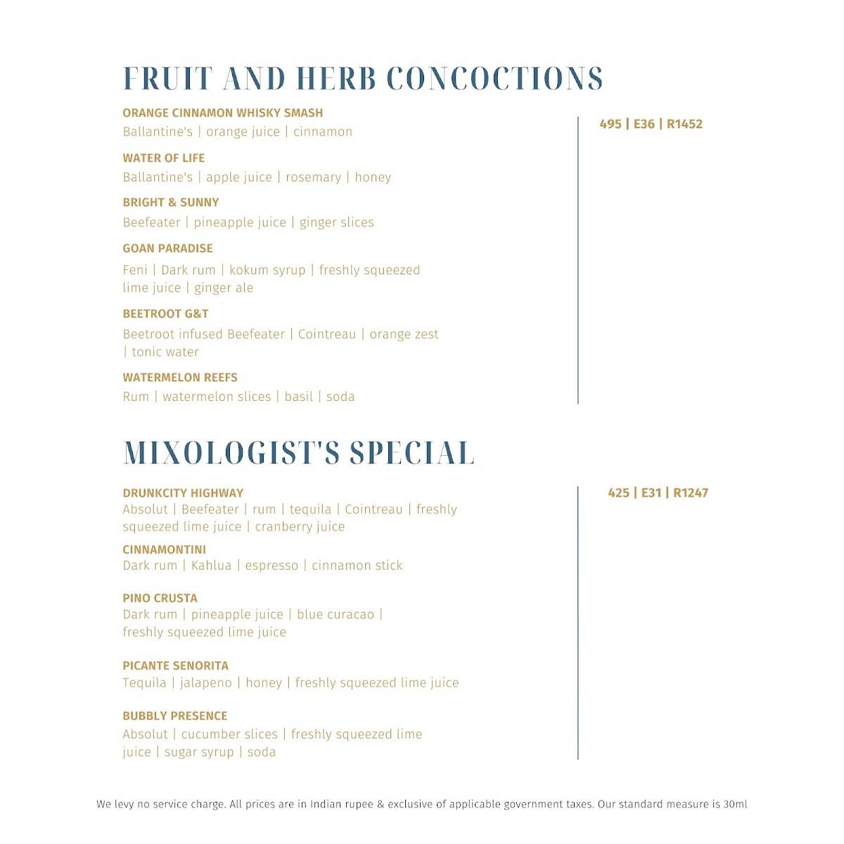 Kava - Fairfield by Marriott Goa Benaulim menu