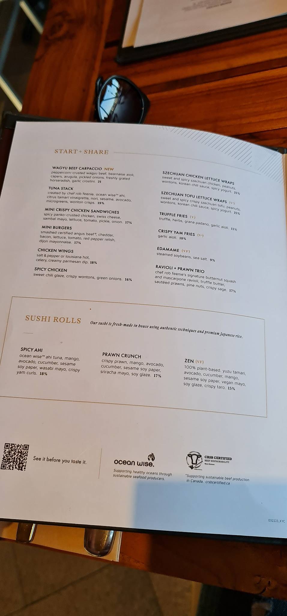 Cactus Club Cafe Kelowna Yacht Club menu