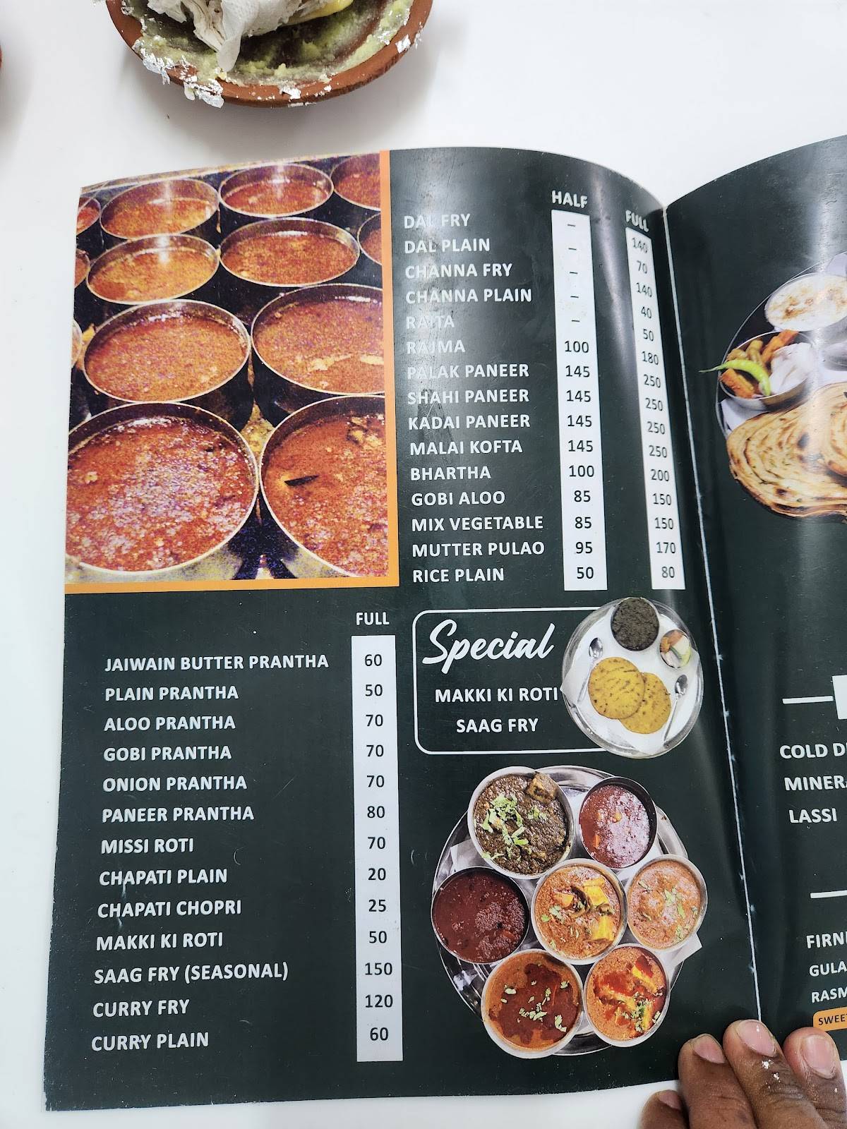 Kesar Da Dhaba menu