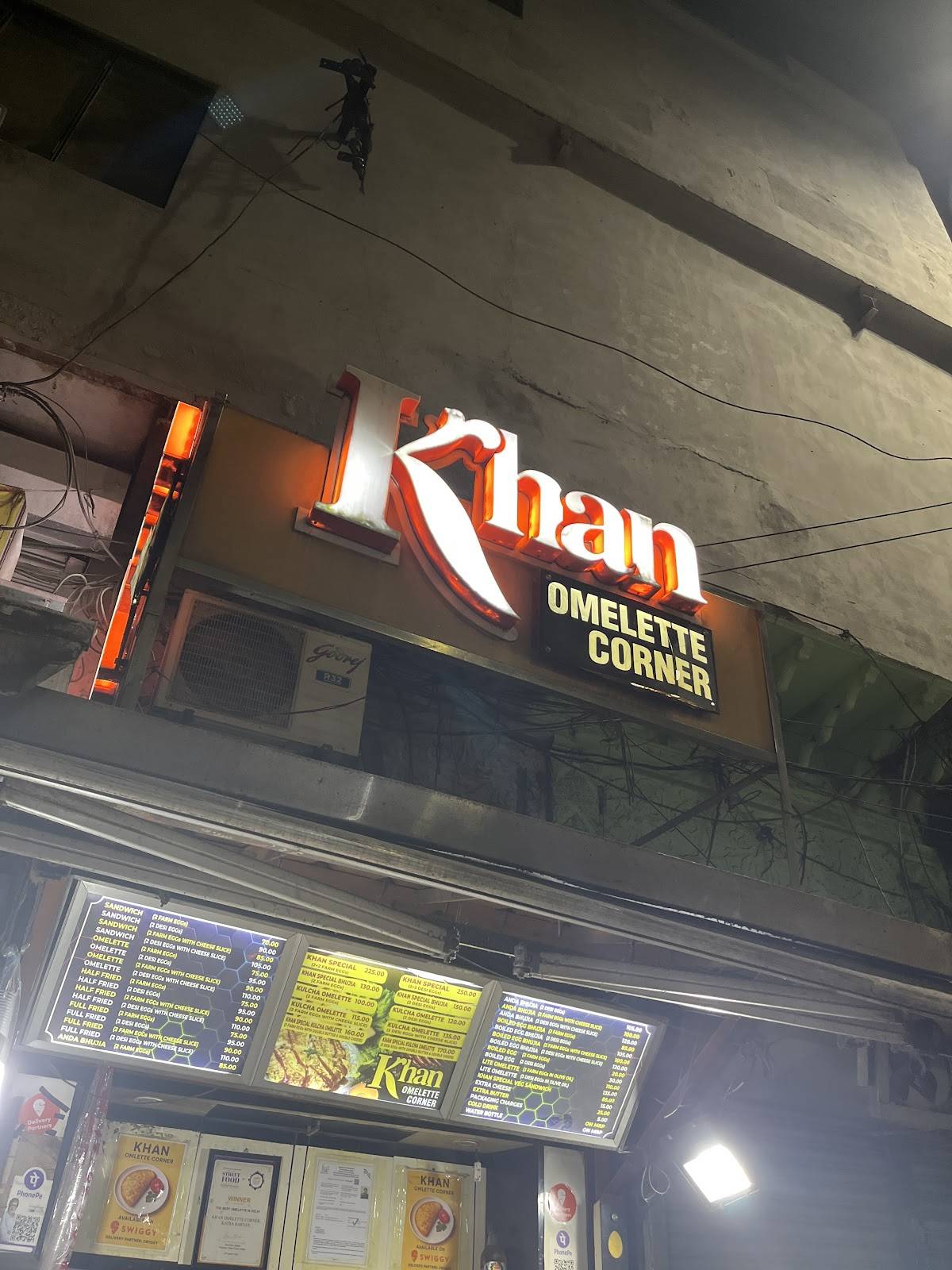 Khan Omelette Corner menu