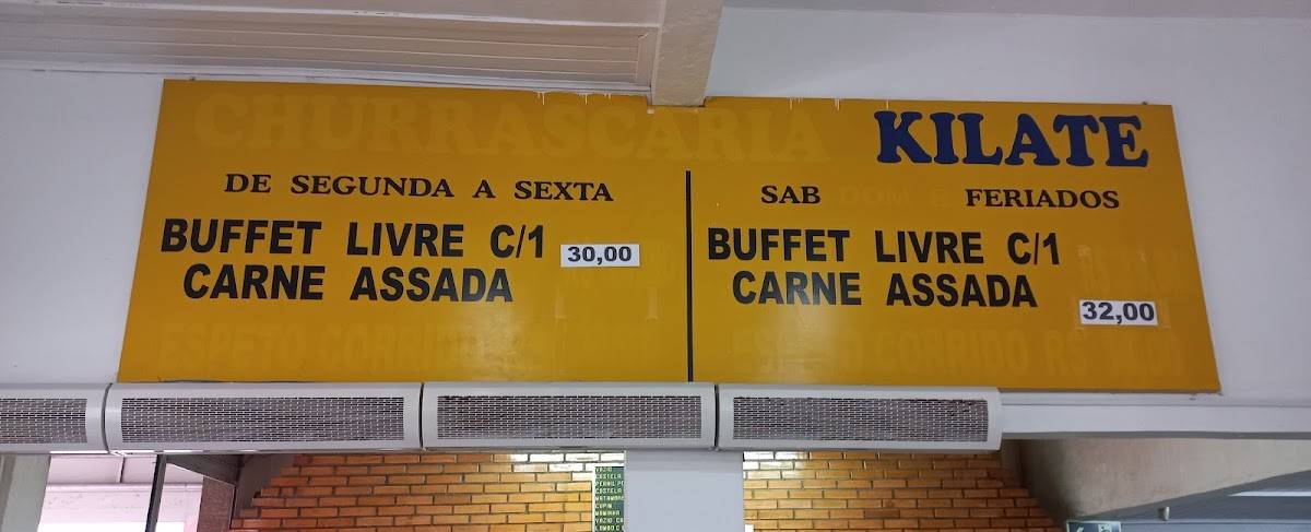 Kilate Churrascaria cardápio