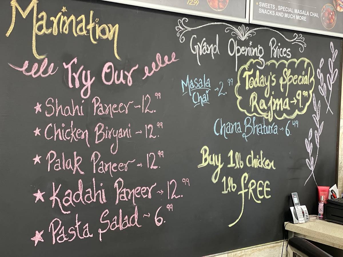 Menu at King of marination restaurant, Woodstock