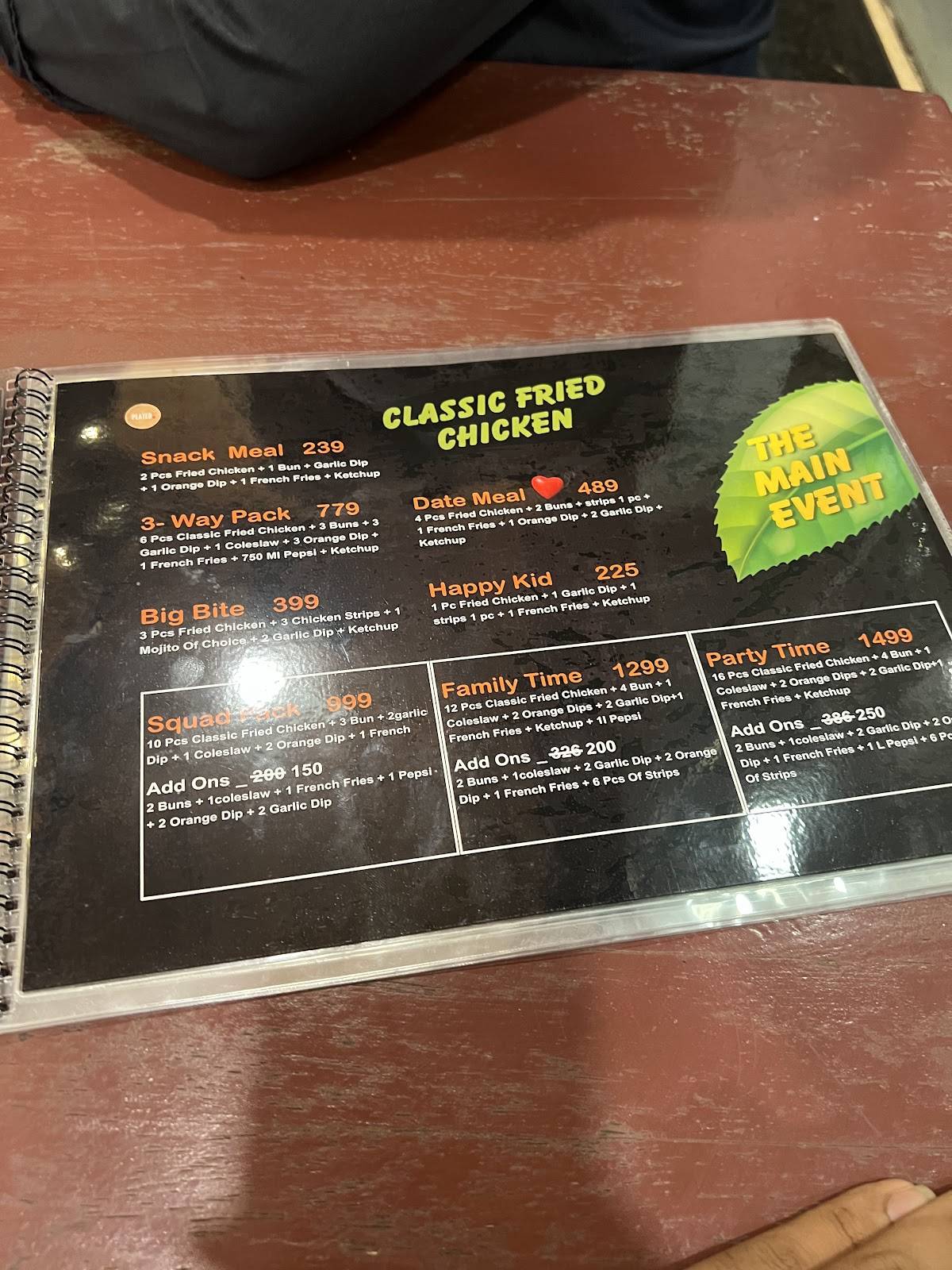 Plated Restaurant menu