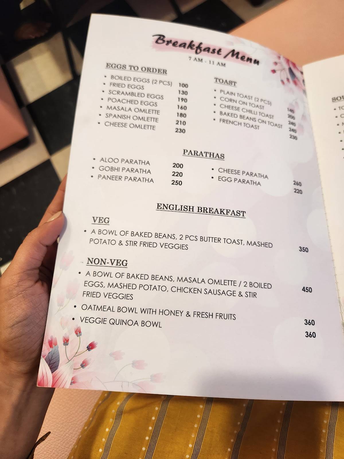 Cafe Flora menu
