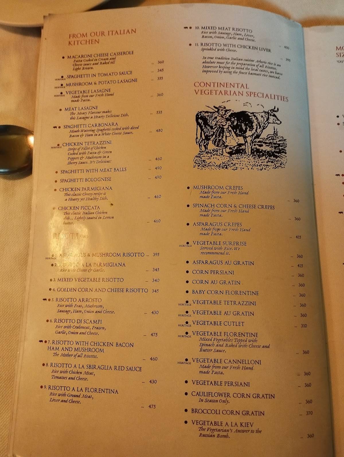 Mocambo Restaurant and Bar menu