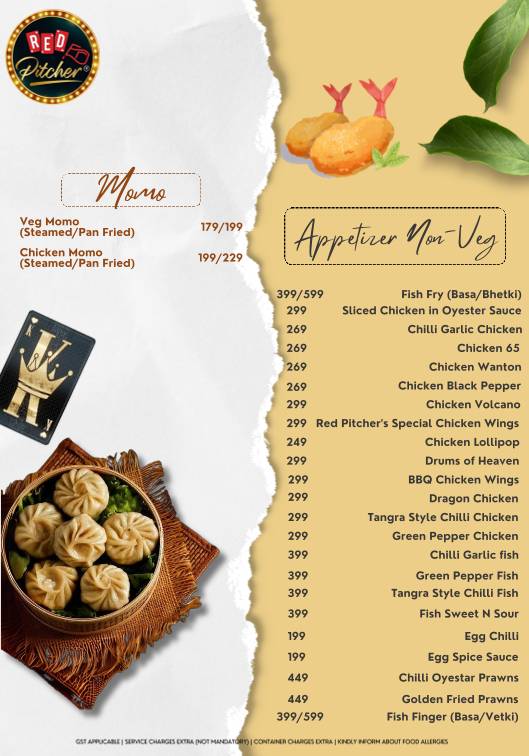 Red Pitcher menu