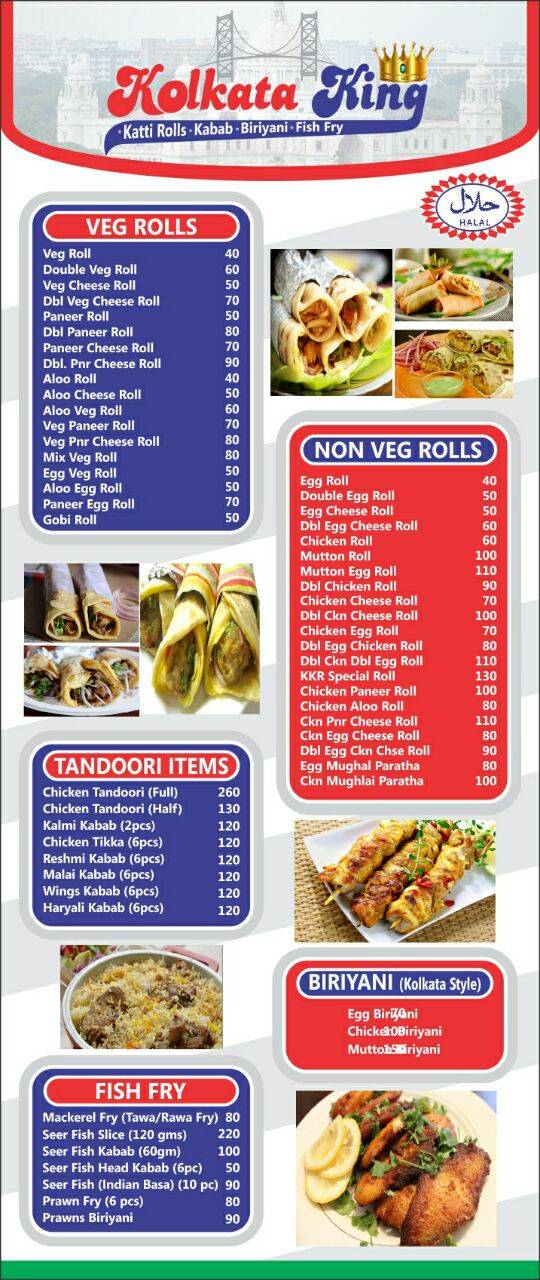 Kolkata king menu