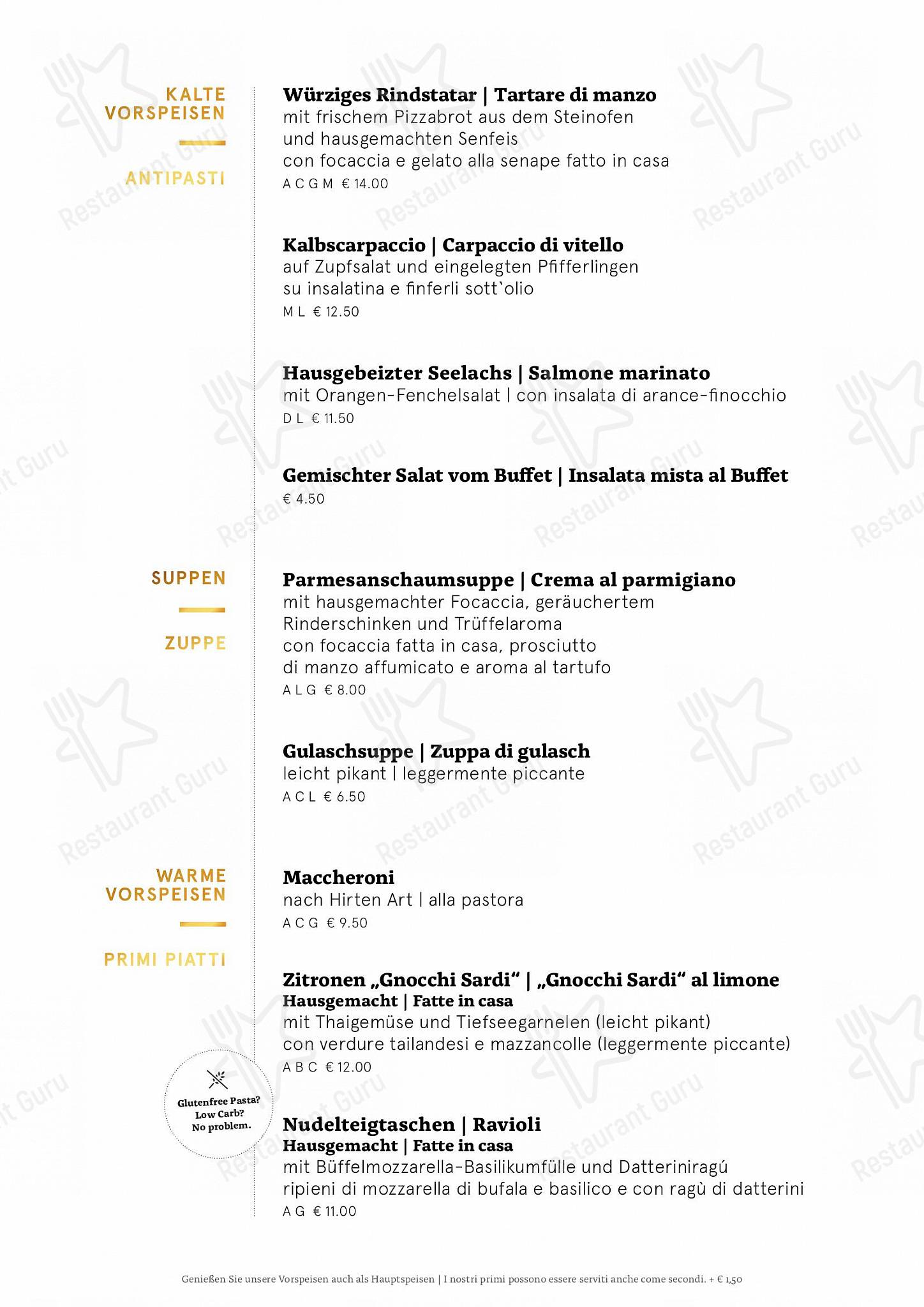 Menu di Restaurant Pizzeria Kolping - Wine Menu