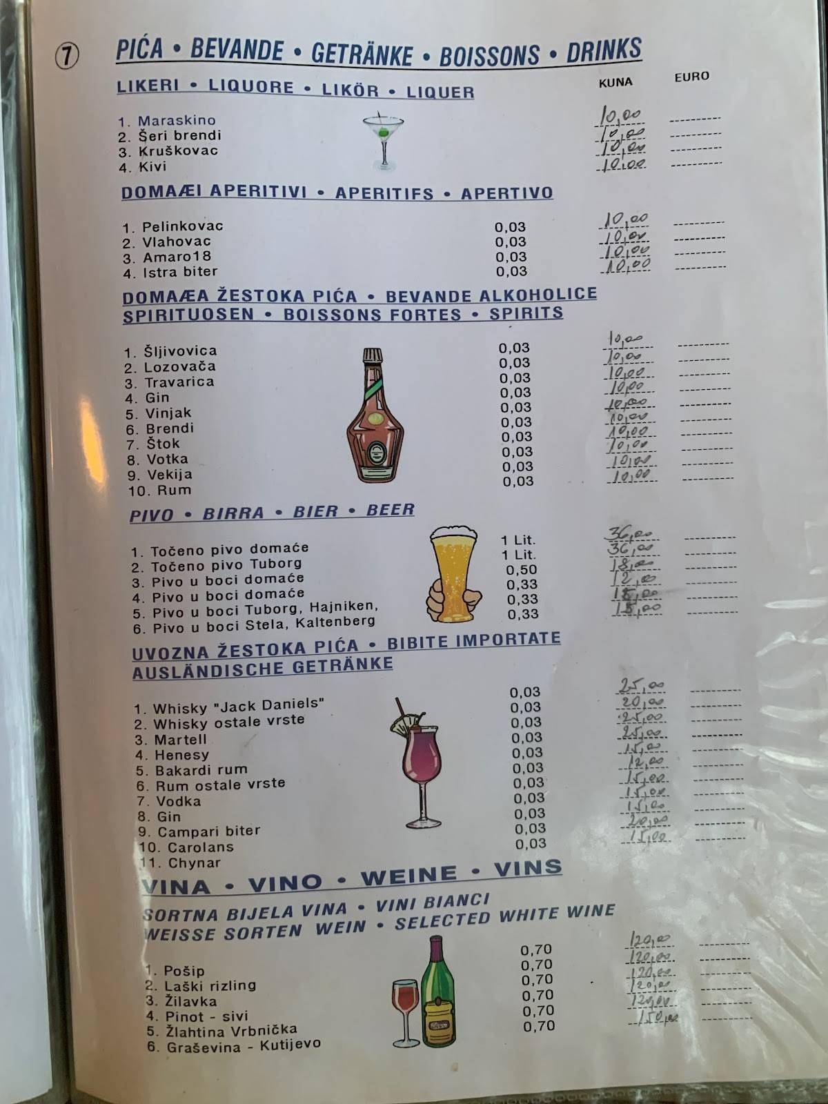 Menu di Konoba Rajko 