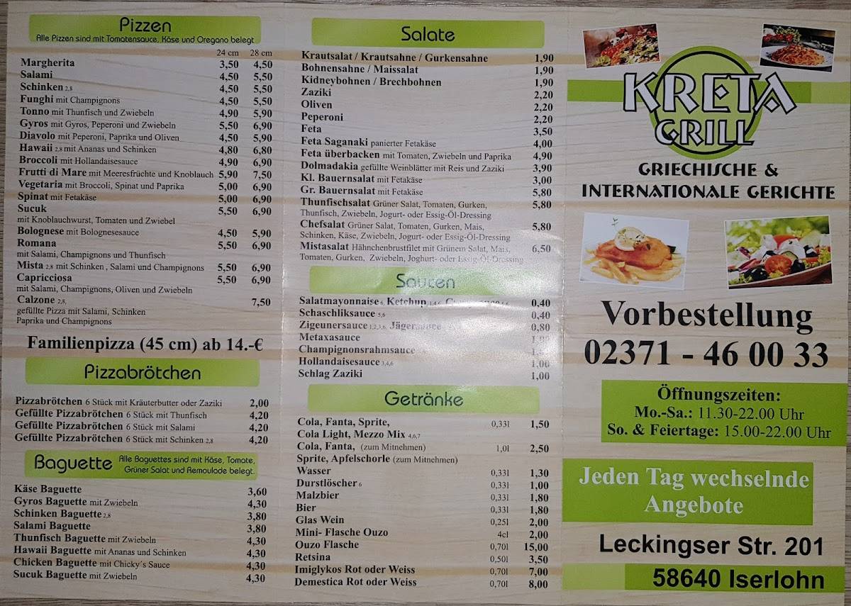 Speisekarte von Kreta GRILL restaurant, Iserlohn