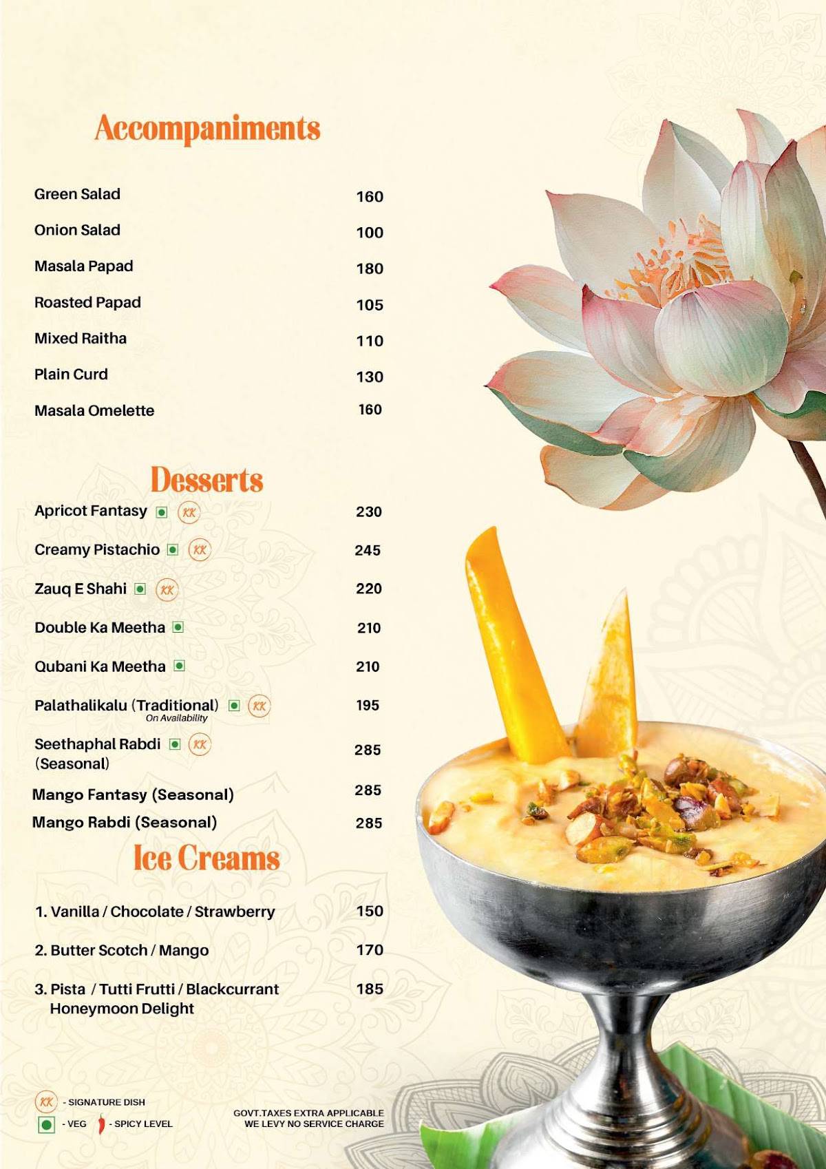 Krishna's Kitchen menu