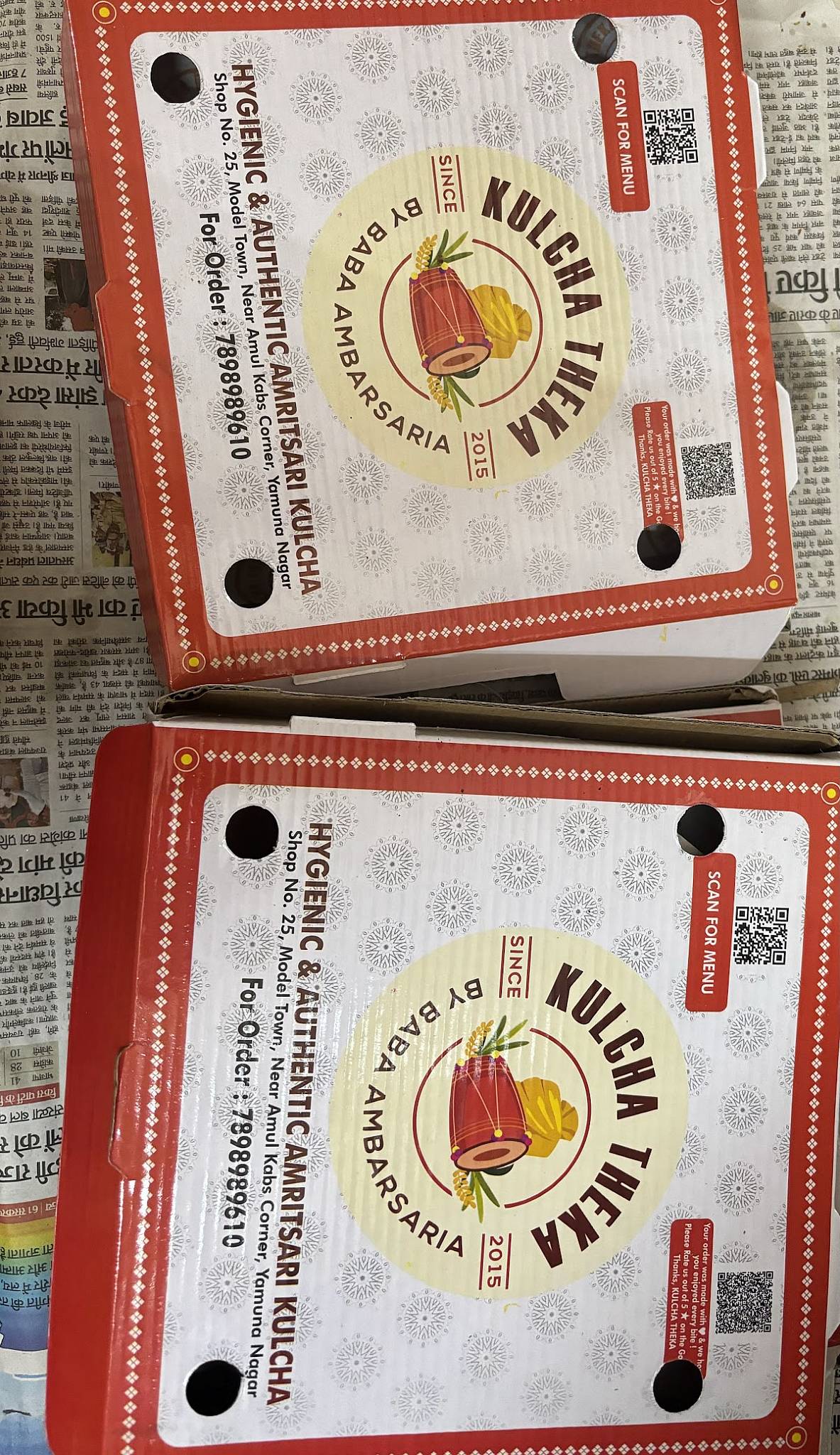 Kulcha Theka - Yamuna Nagar menu
