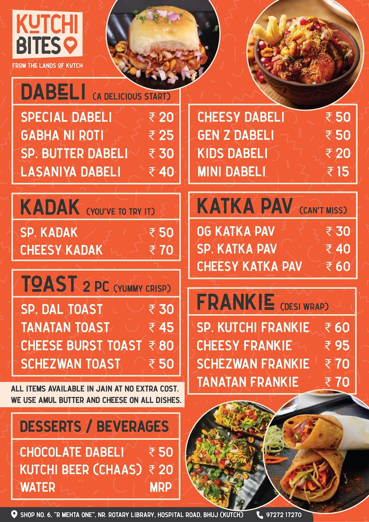 Kutchi Bites - Dabeli & Kadak menu
