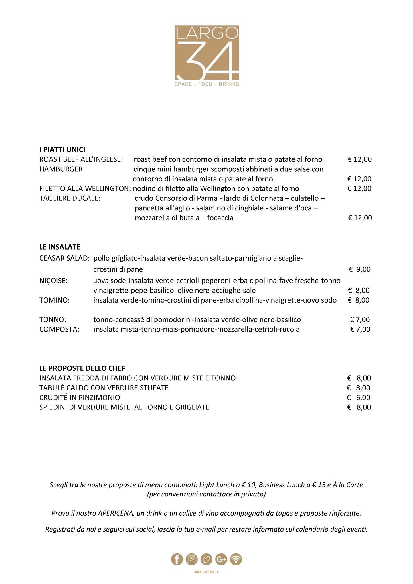 Menu di Bar LARGO 34 