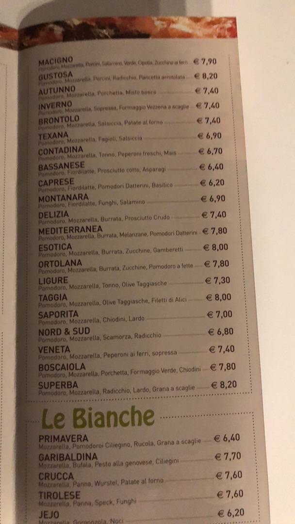 Menu di L'Altra Pizza 