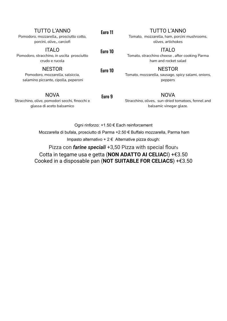 Menu di L'Ambaradan Pizzeria Ristorante 