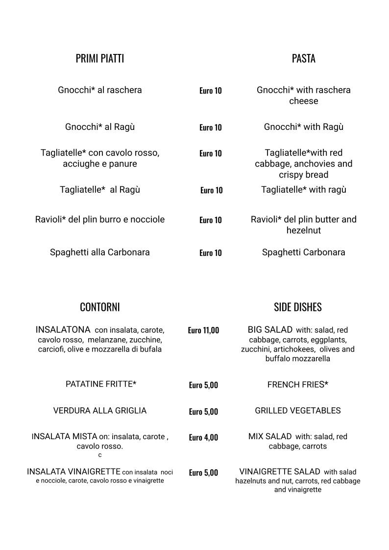 Menu di L'Ambaradan Pizzeria Ristorante 