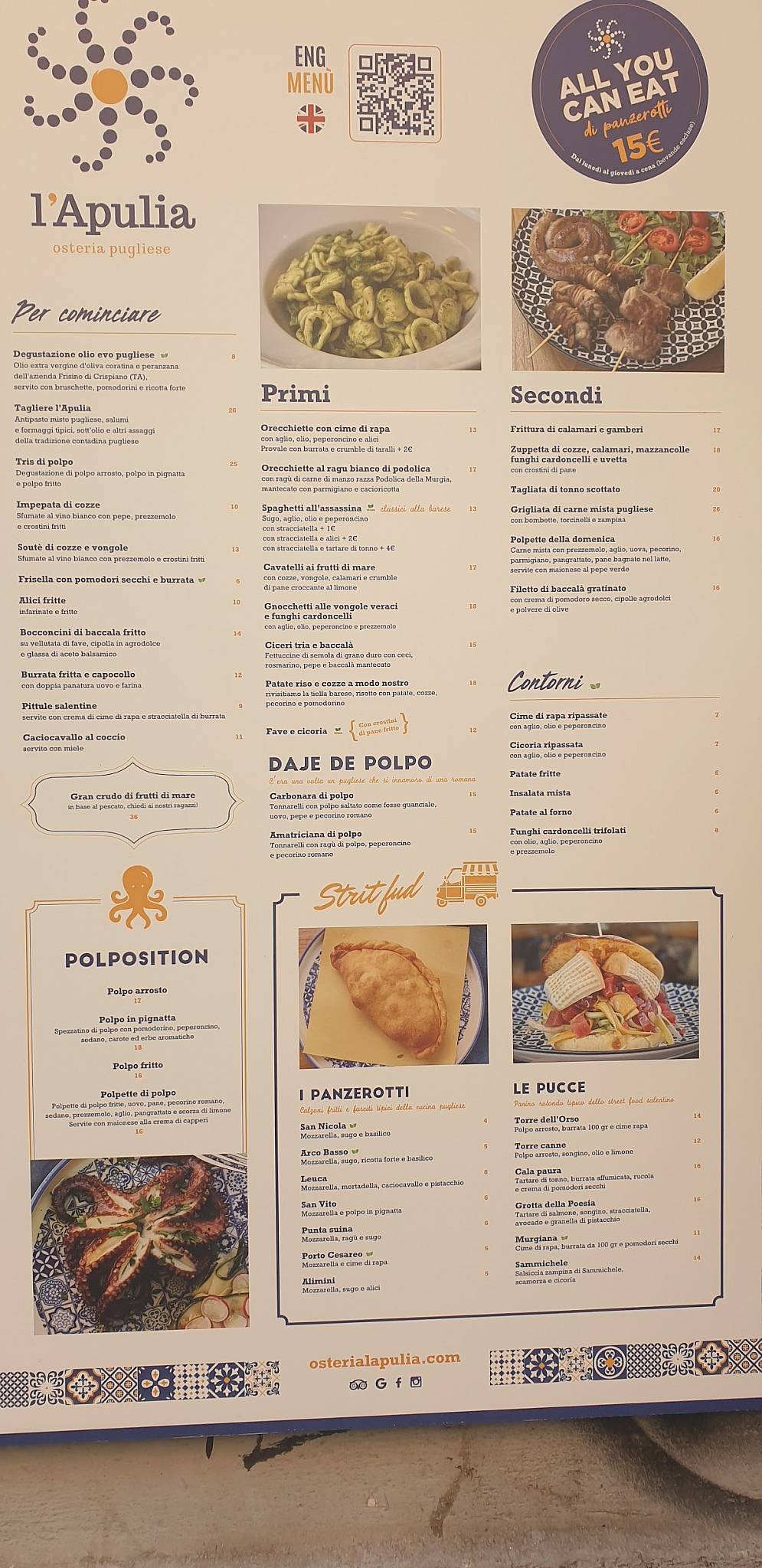 Menu di L’Apulia - Osteria Pugliese 