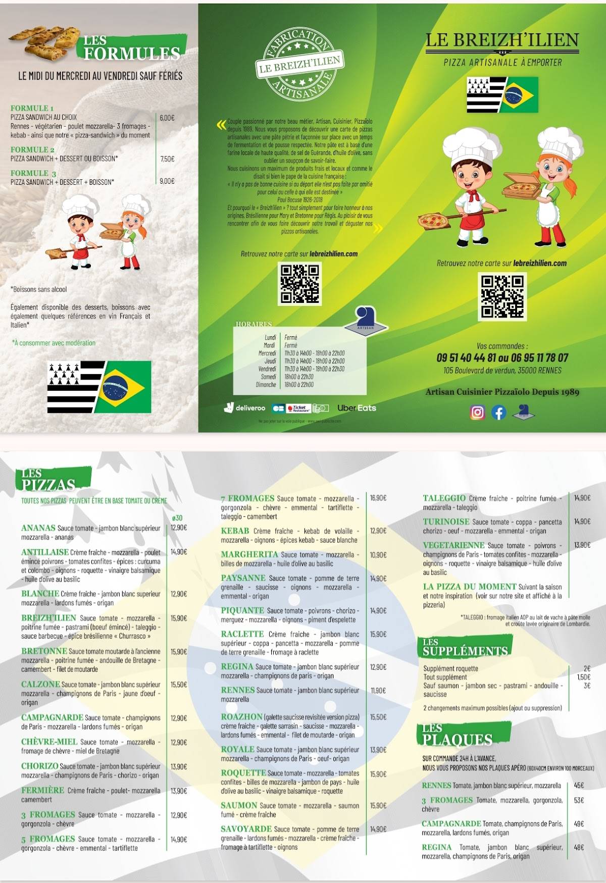 Menu de LE BREIZH'ILIEN