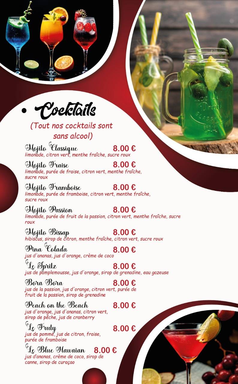 Menu de le Rosty