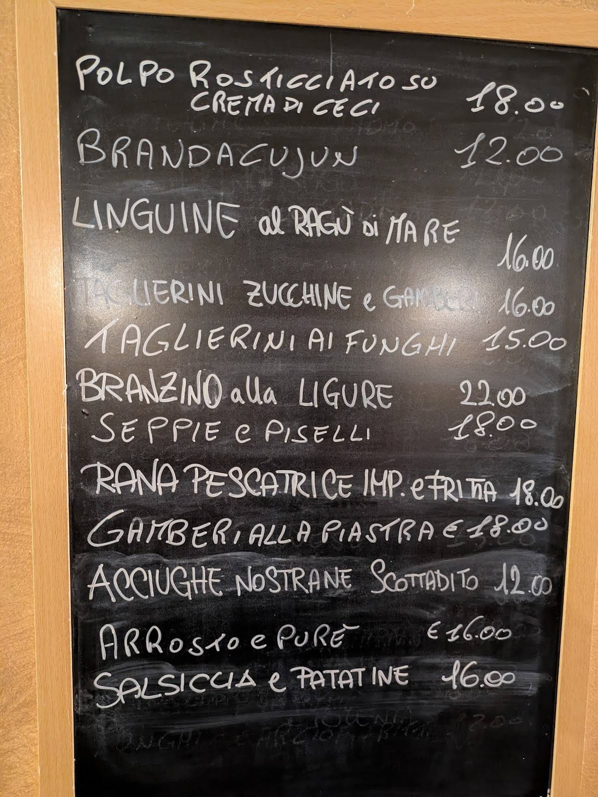 Menu di L'Osteria c'era una Volta 