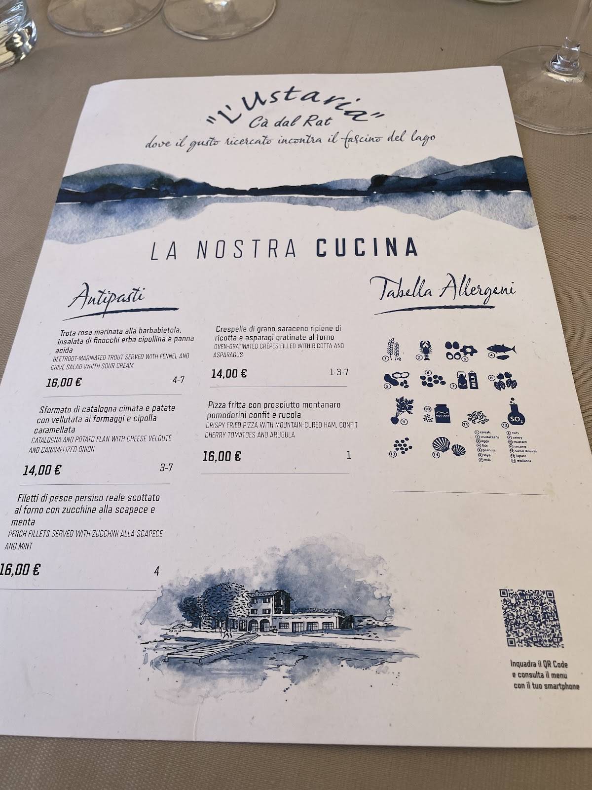 Menu di L'Ustaria Cà dal Rat 