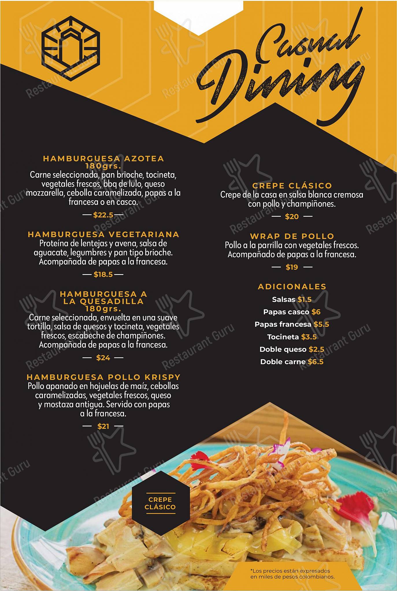 Carta del restaurante La Azotea Rooftop Manizales, Manizales, Edificio ...