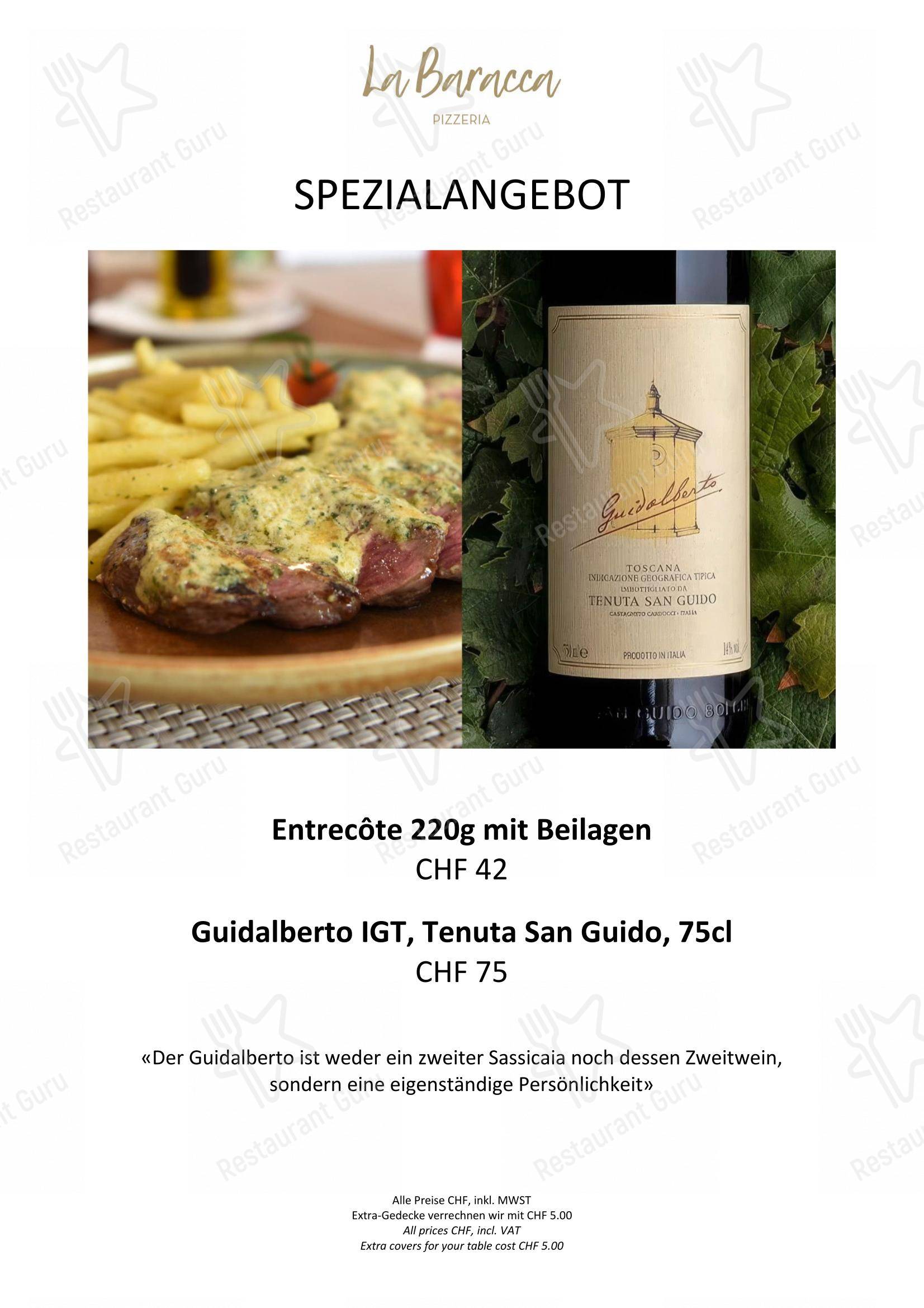 Menu di La Baracca - Menu