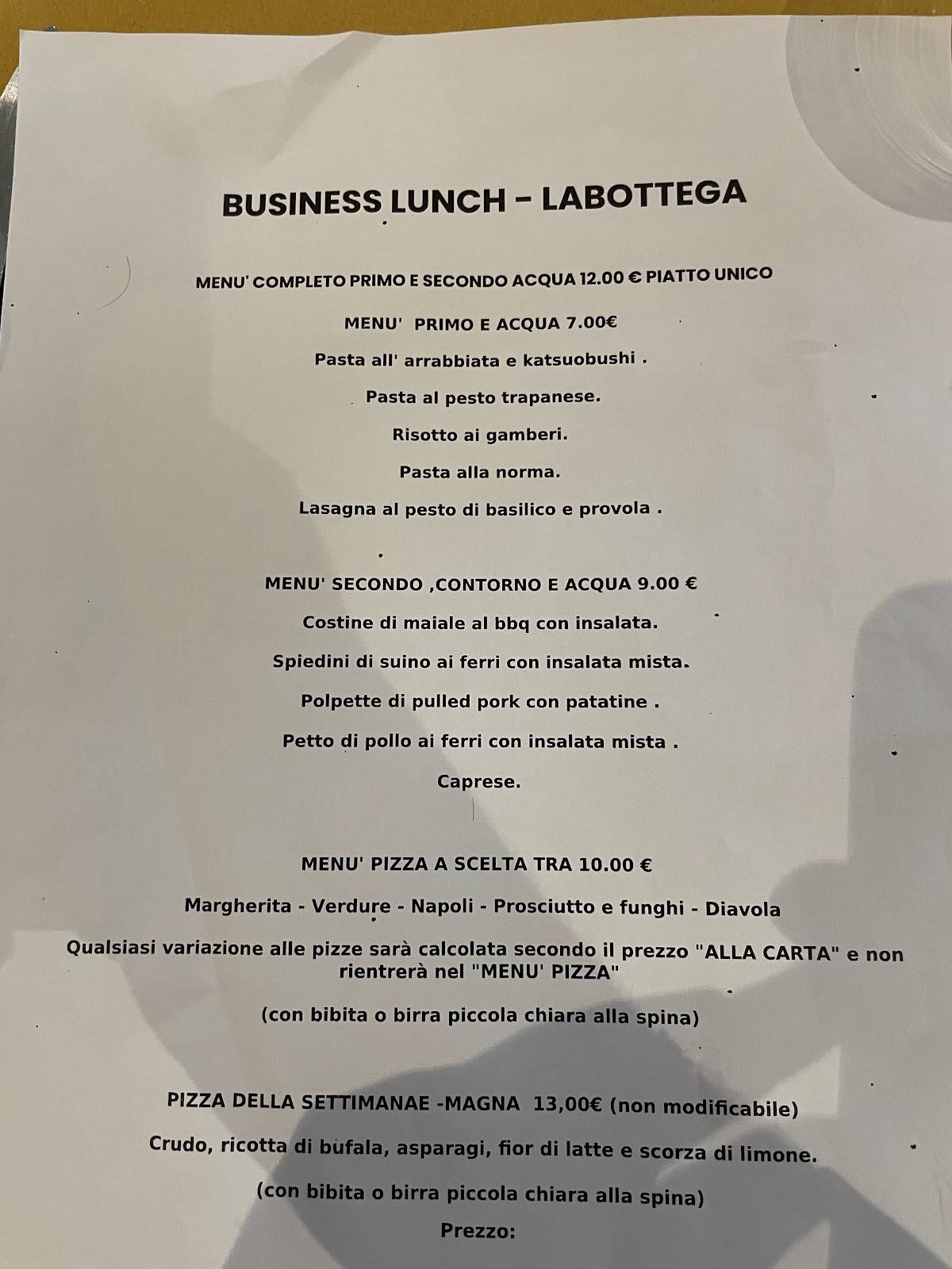 Menu di LaBottega - Lainate 