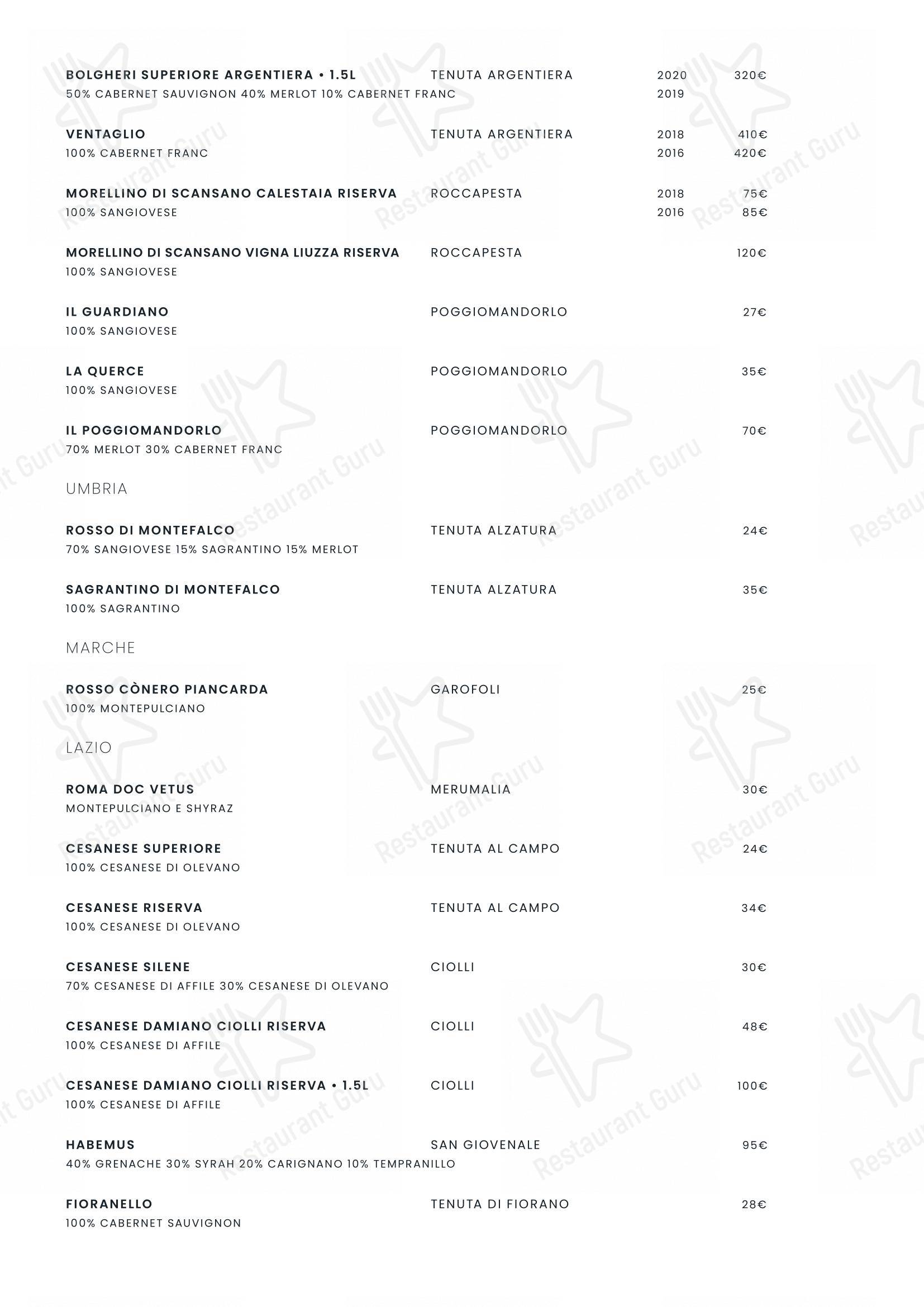 Основное меню per La Carbonara - Ristorante a Campo de' Fiori in Roma