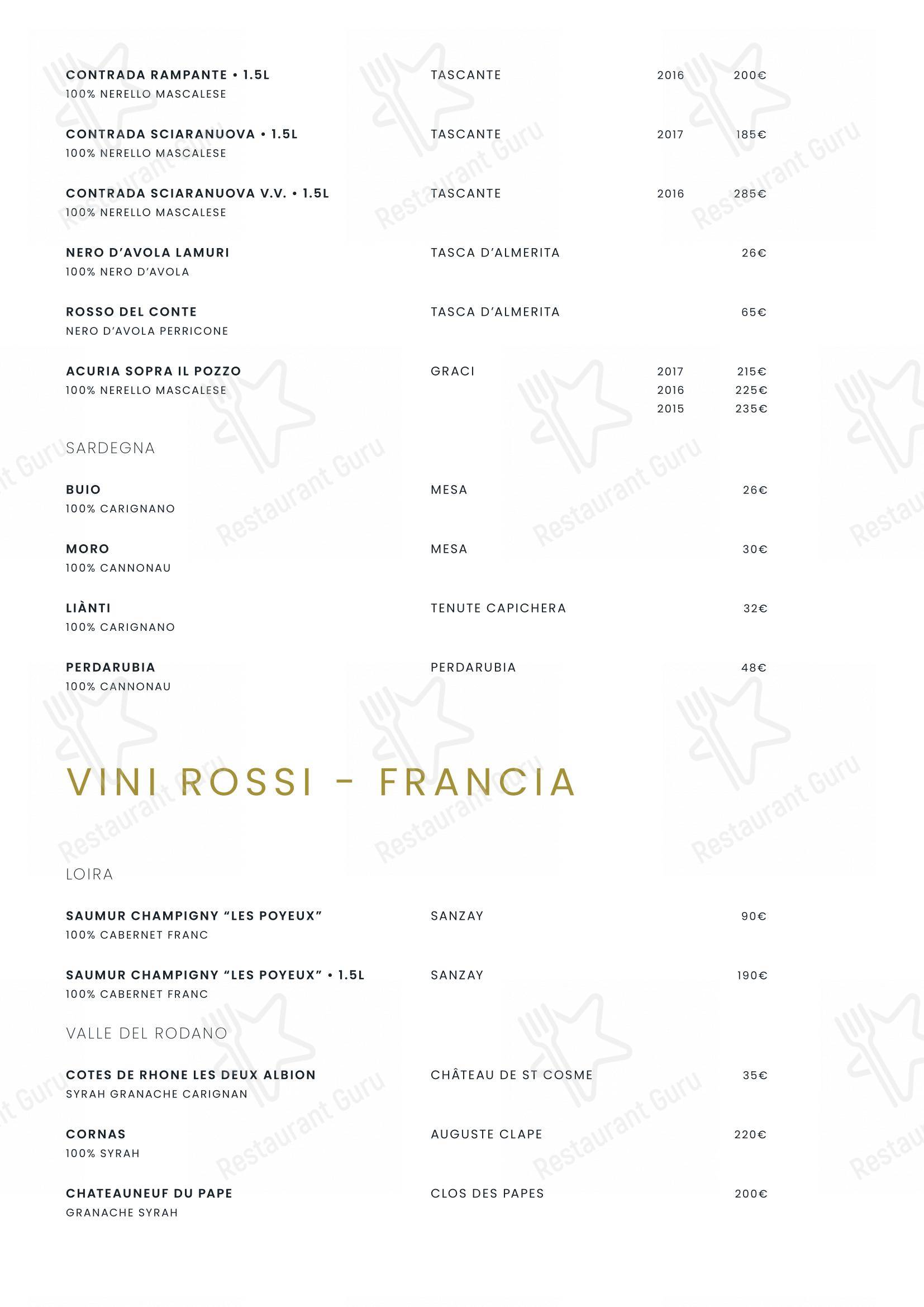 Menu di La Carbonara - Ristorante a Campo de' Fiori - Основное меню