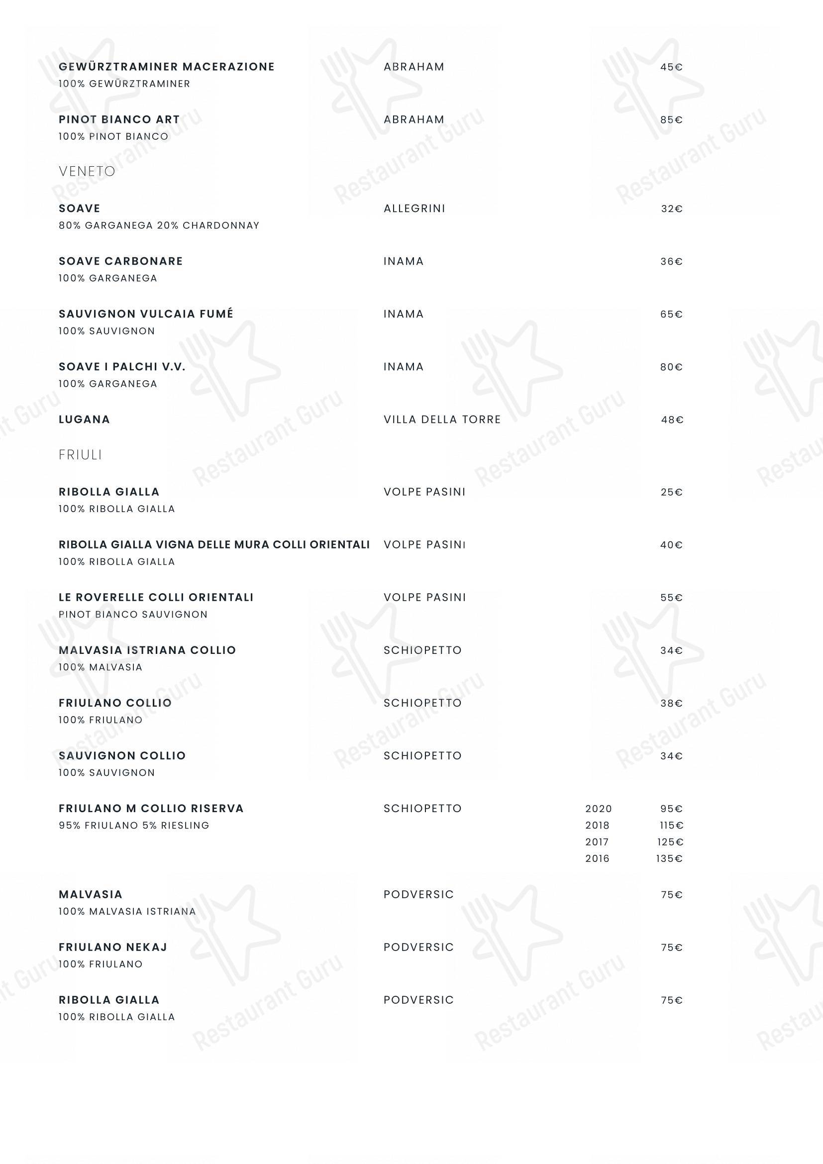 Menu di La Carbonara - Ristorante a Campo de' Fiori - Основное меню