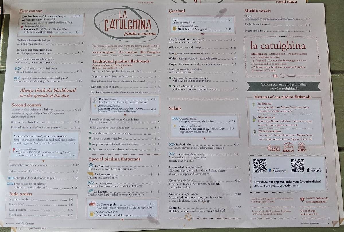 Menu di La Catulghina 