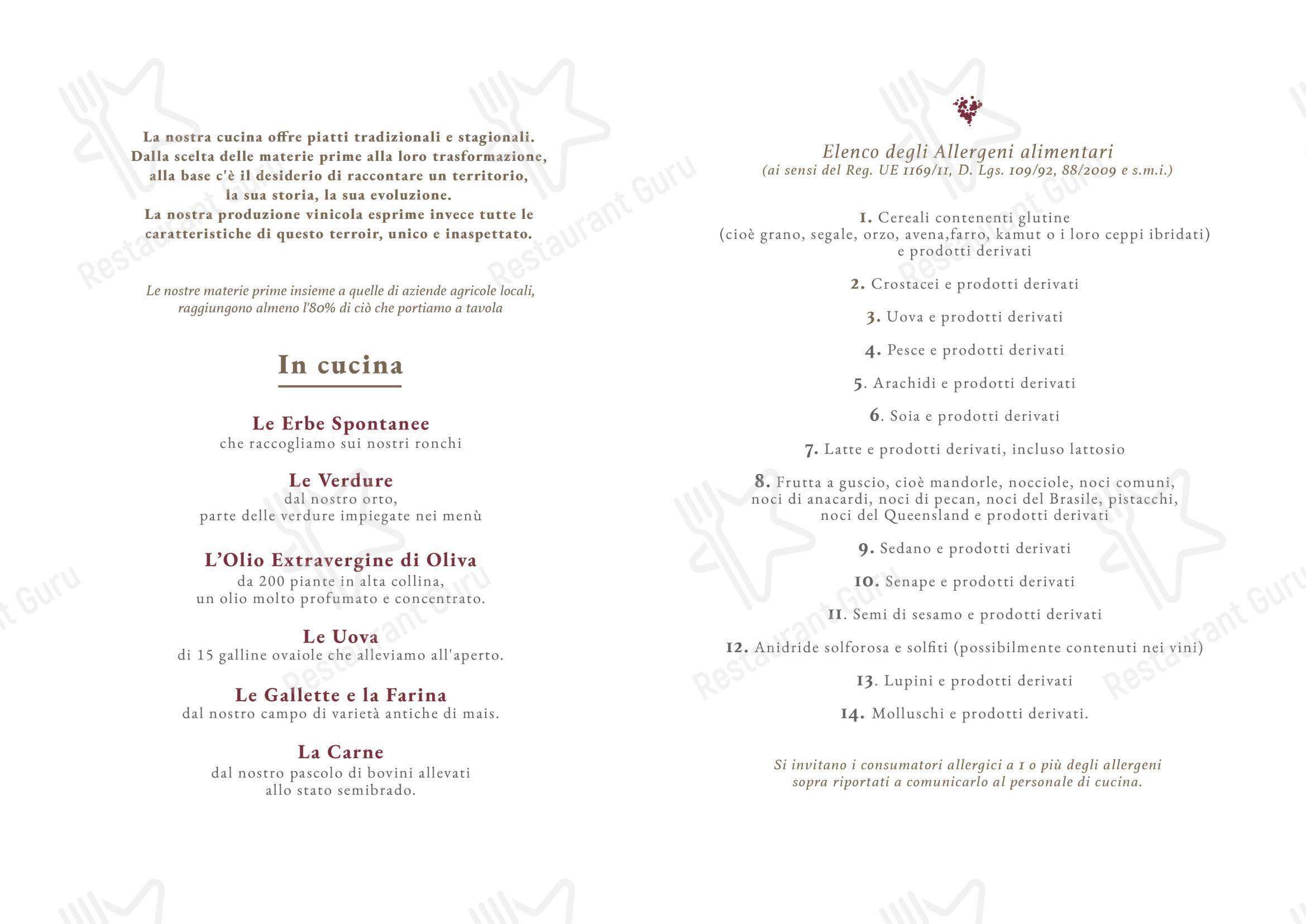 Agriturismo La Costa - Ristorante e Cantina - Cascina Galbusera Nera in Rovagnate - Menu