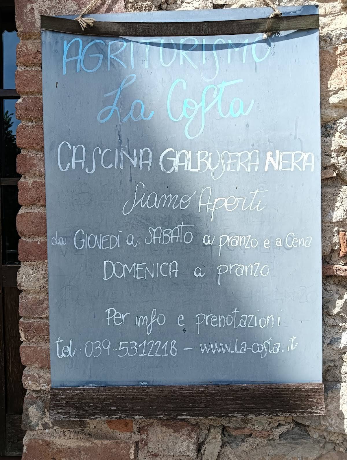 Menu di Agriturismo La Costa - Ristorante e Cantina - Cascina Galbusera Nera 