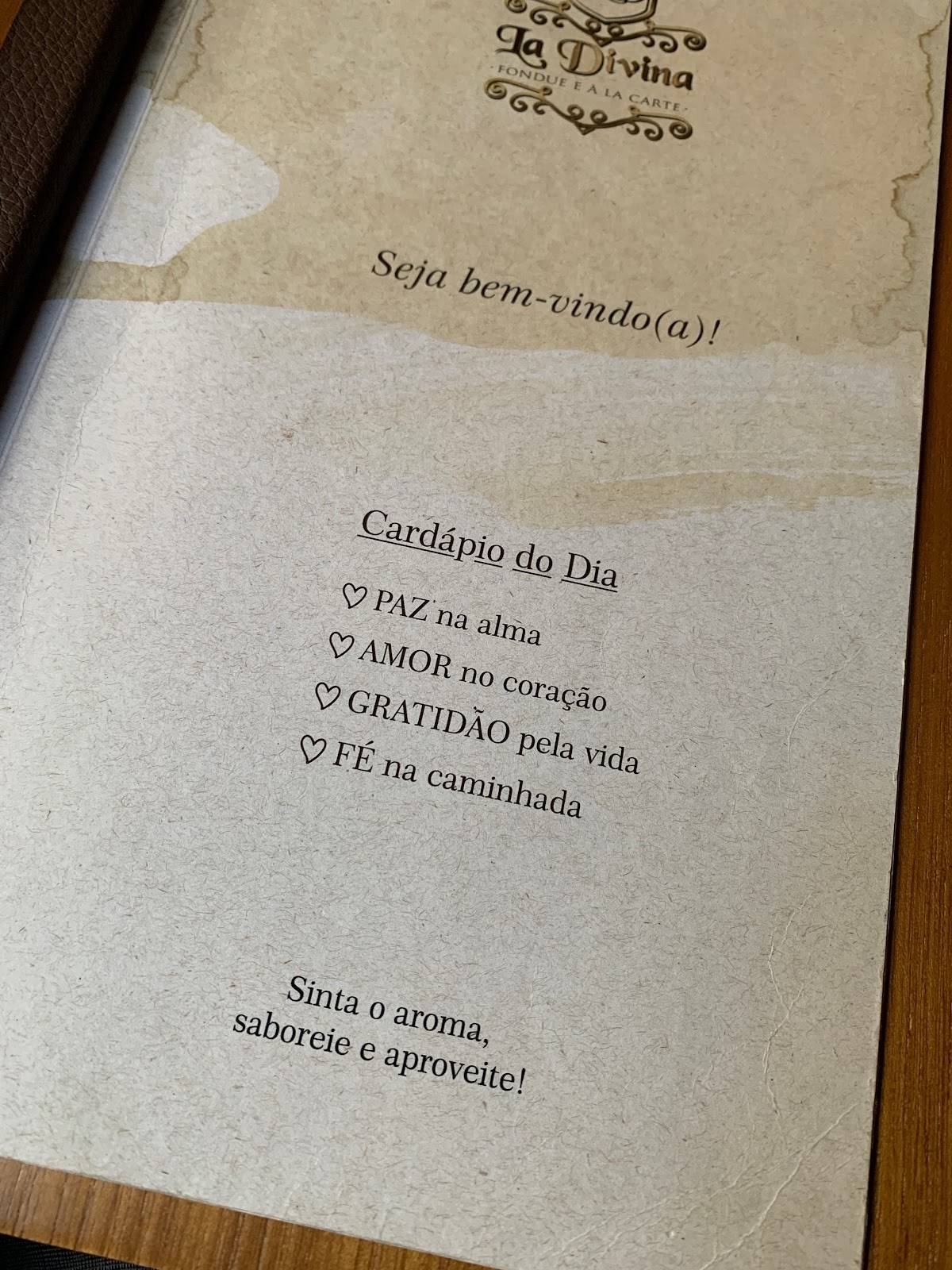 La Divina cardápio