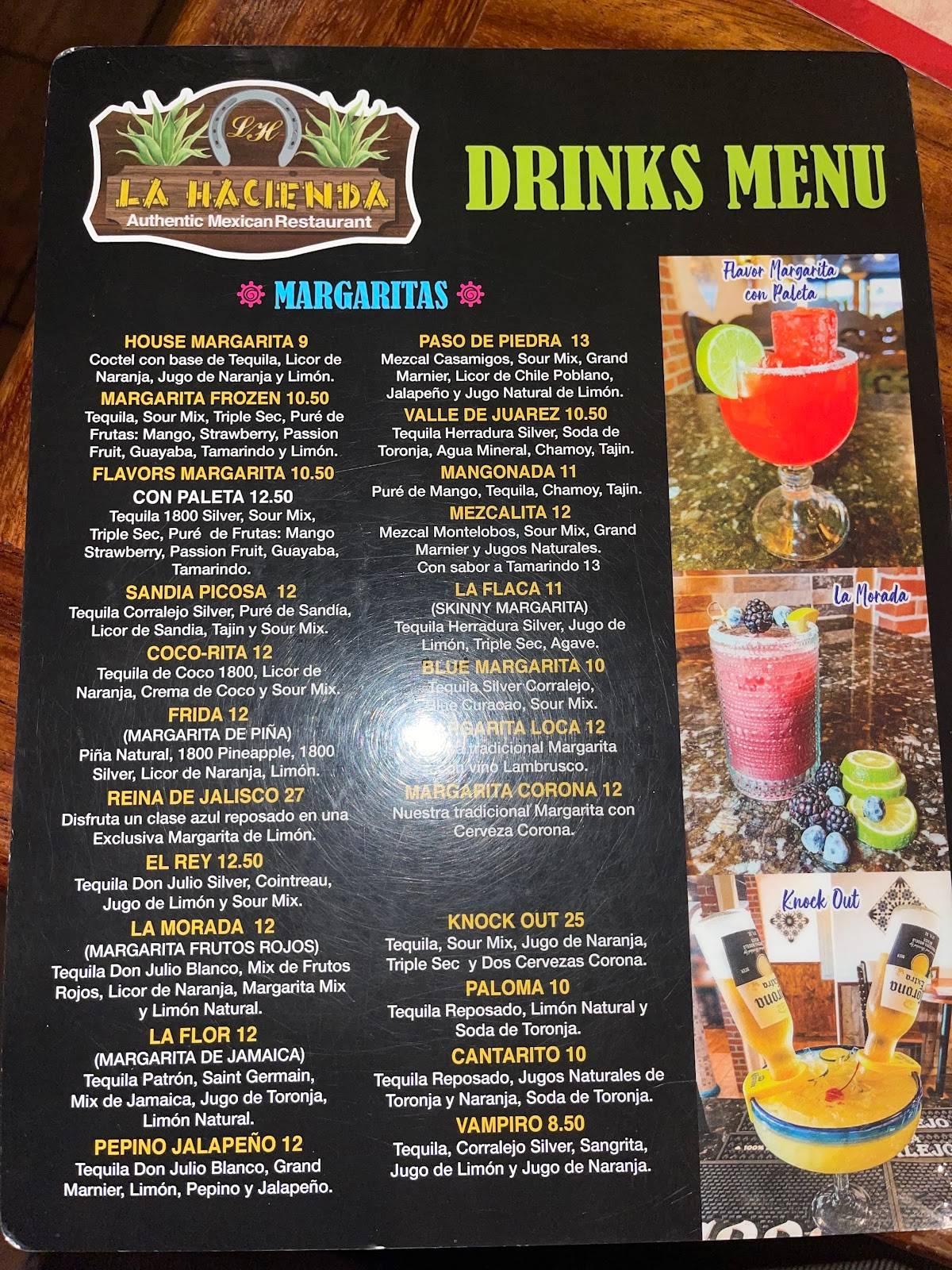 Menu at La Hacienda restaurant, Winter Park, Aloma Ave 145