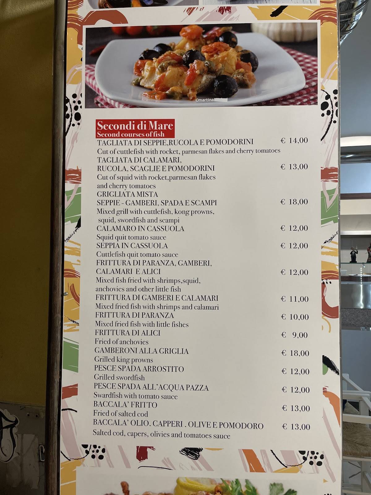 Menu di La Lampara Da Peppe A Seccià 