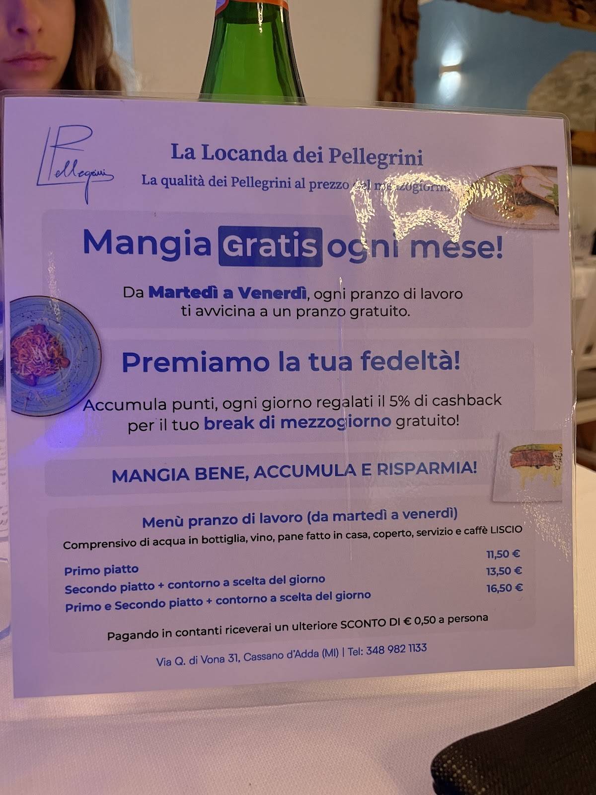 Menu di La Locanda dei Pellegrini 