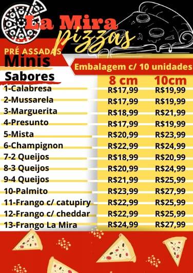 La Mira Pizzas cardápio