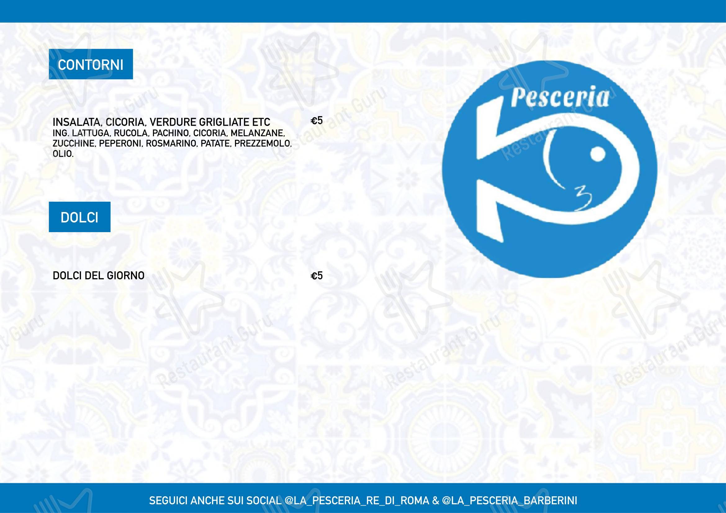 Menu di La Pesceria - Menu