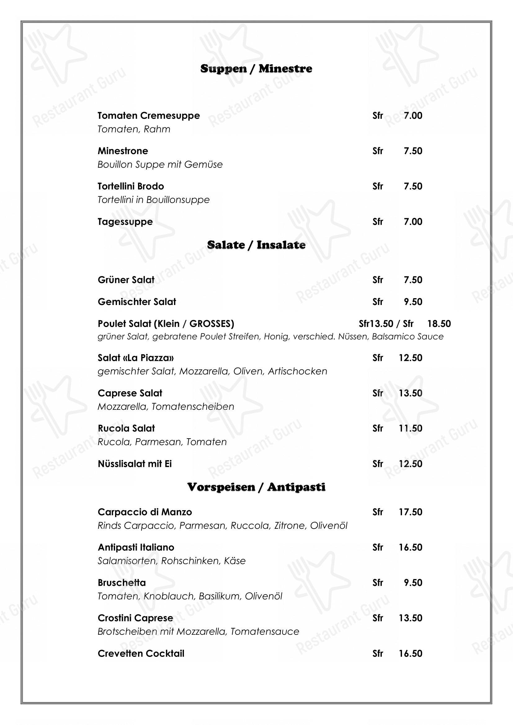 Menu di La Piazza - Крафт меню