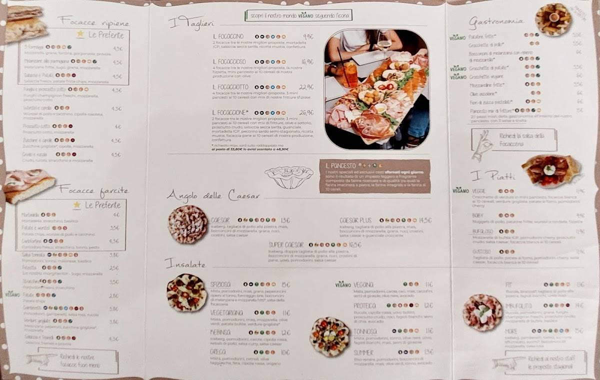 Menu di La Piccola Focacceria