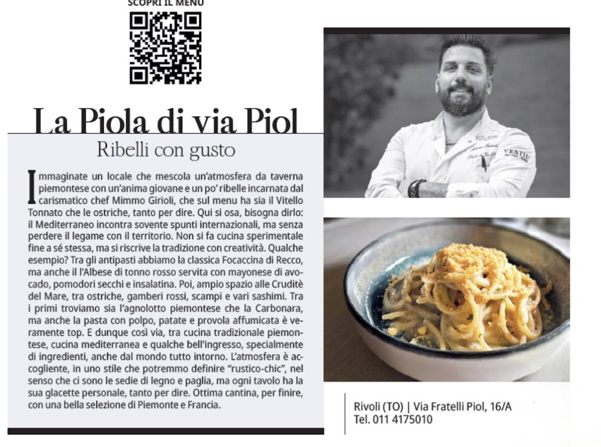 Menu di La Piola Di Via Piol 