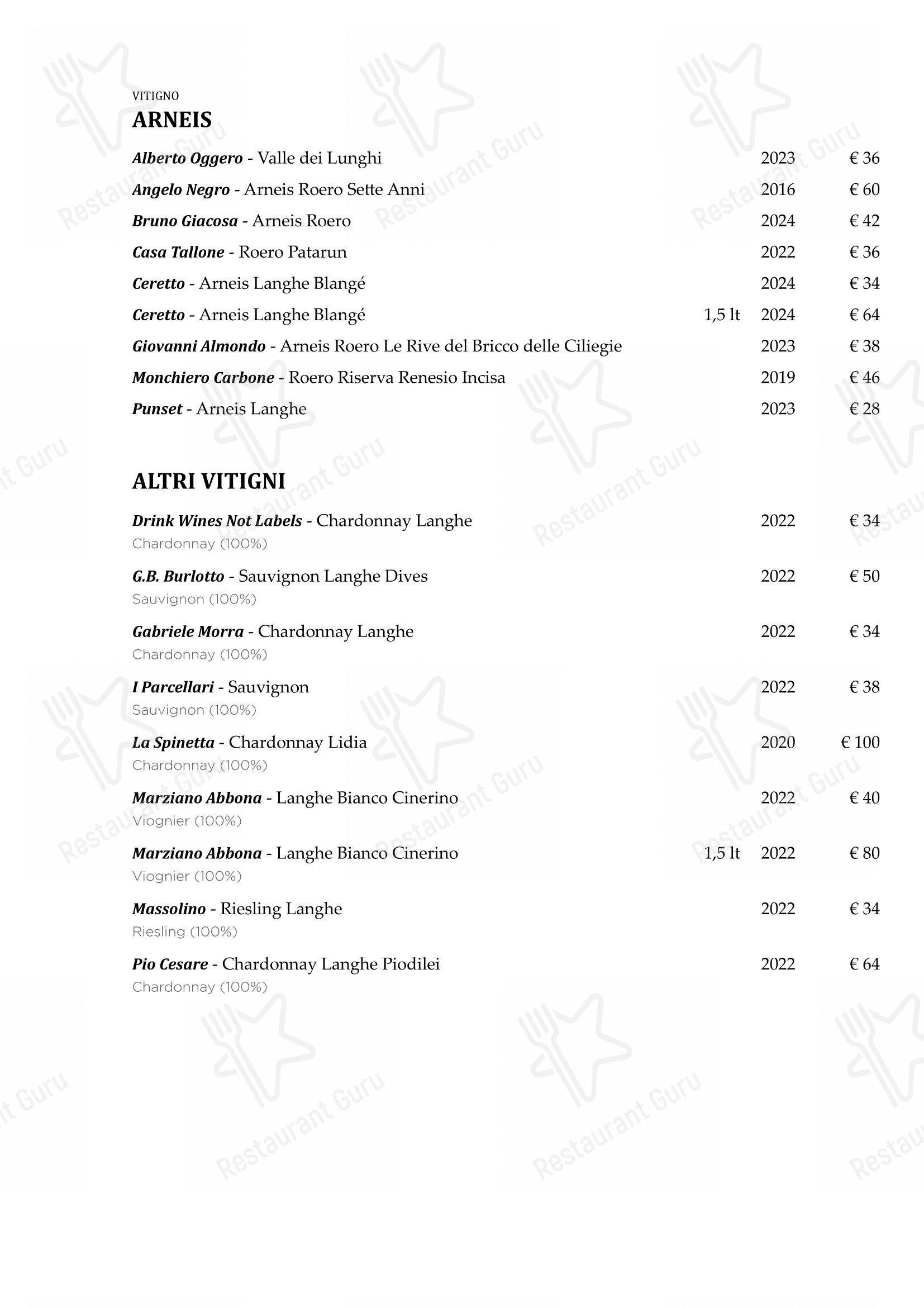 菜单 per La Piola in Alba