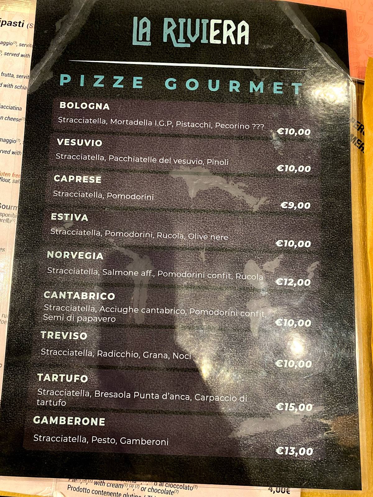 Menu di La Riviera by Nicky 