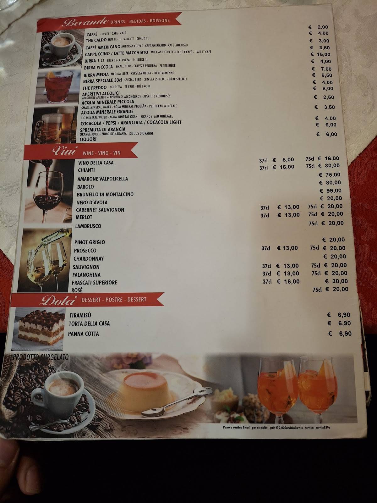 Menu di La Romanella 