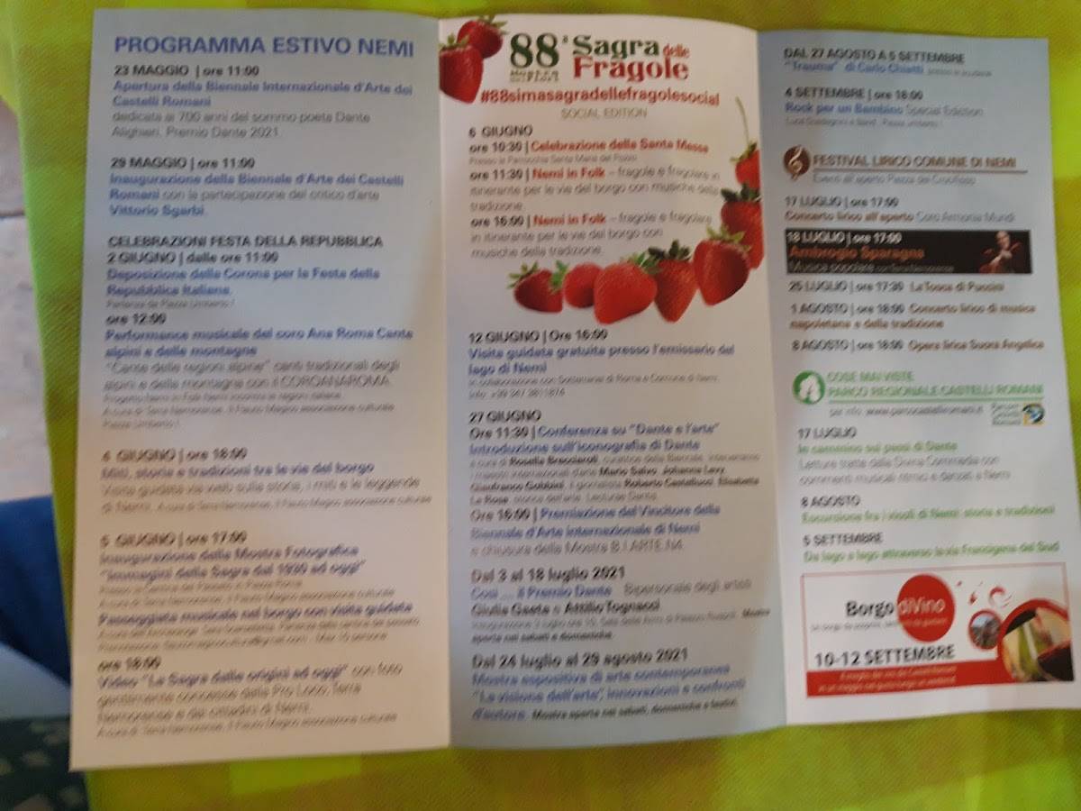 Menu di La Rosa 