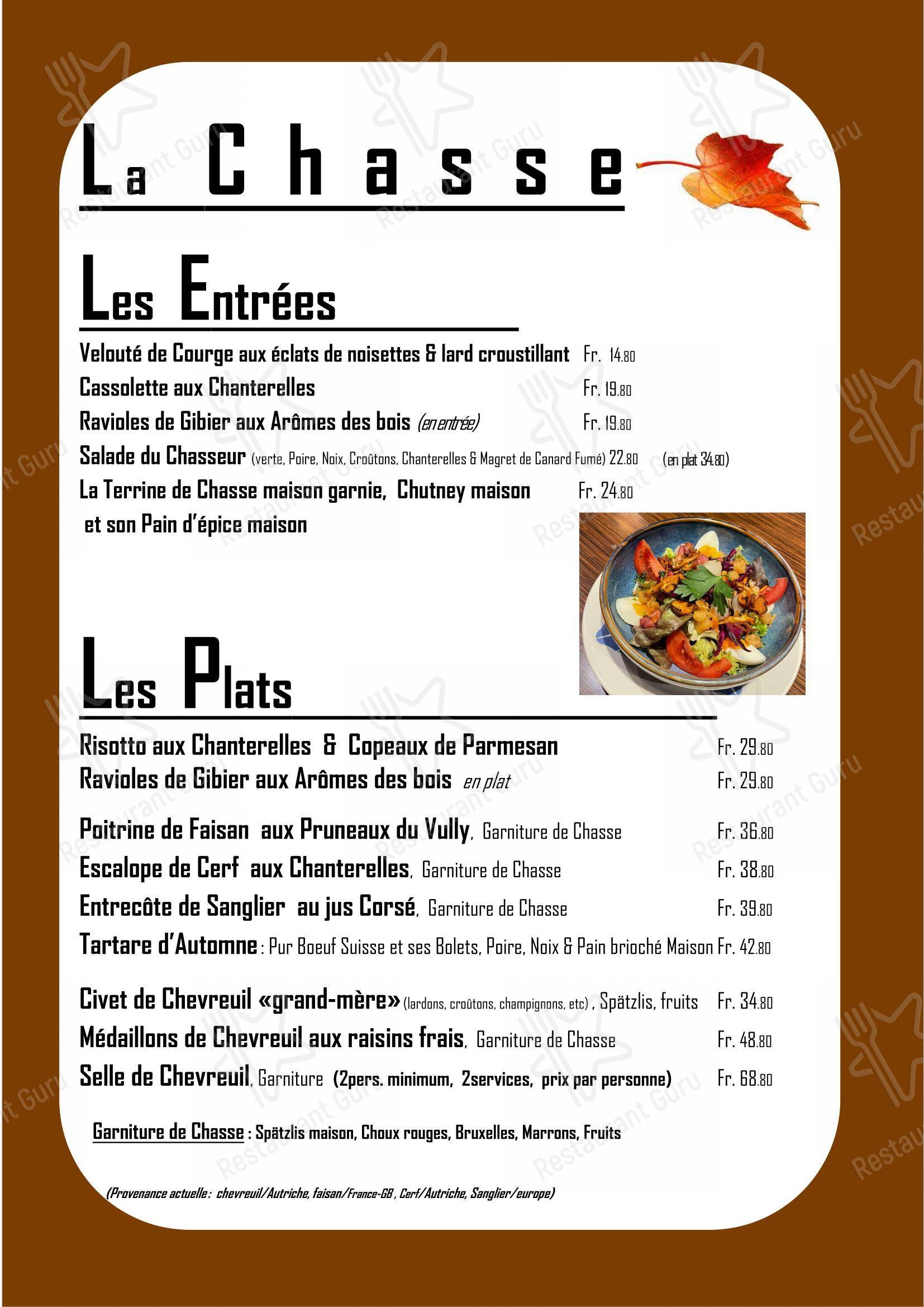 Menu di La Suite – Hôtel Café & Restaurant - Menu