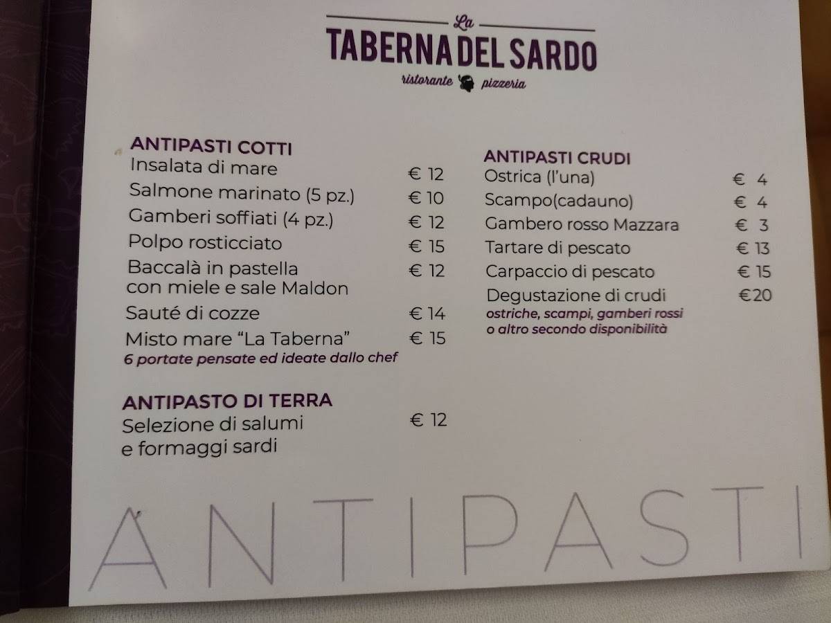 Menu di La Taberna Del Sardo 